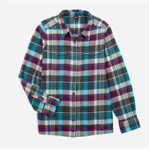 Patagonia Fjord Flannel Plaid Shirt Organic Cotton Size 8